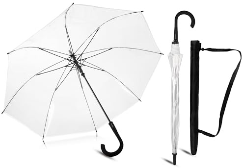 Sternenfunke Transparenter Regenschirm Ø 101 cm – Durchsichtiger Automatik-Stockschirm für Hochzeit, Alltag & Fotos