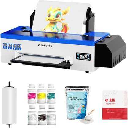 PUNEHOD A3 L1800 DTF Printer, 13-inch Apparel Transfer Printing Machine with White Ink Circulation for DIY Printing on Dark and Light Fabrics (Without Oven)