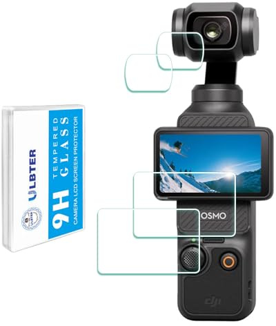 ULBTER Lins + skärmskydd för DJI Osmo Pocket 4/Pocket 3 [2 + 2 pack] | Härdat glasskydd 0,3 mm 9H hårdhet anti-skrapa anti-bubbla