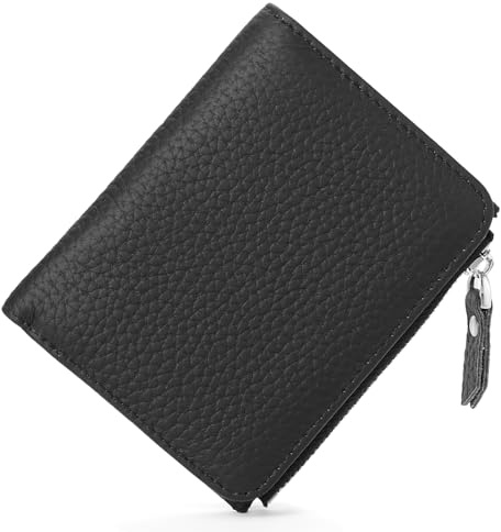 SENDEFN Damen Geldbörse Klein, Portemonnaie Damen Klein Leder mit RFID Schutz, Geldbeutel Damen mit Reißverschluss-Münztasche