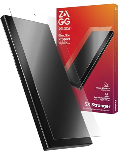 ZAGG InvisibleShield Glass Elite Tempered Glass Screen Protector for Samsung Galaxy S24 Ultra [6.8-Inch], Case-Friendly, Smudge & Scratch-Resistant, Shockproof, Easy Application (Transparent)