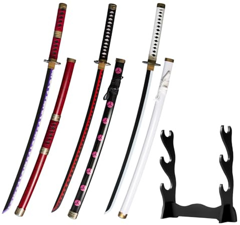 Zoro Katana - Spada Katana in bambù, con fodero, 104 cm, in legno, per giochi di ruolo, decorazioni e regali, Kitetsu/Shisui/Wado Ichimonji