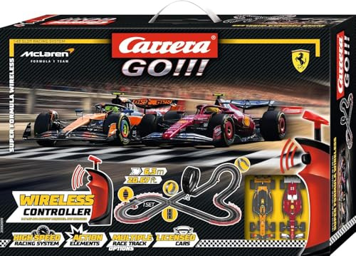 Carrera GO!!! Super Formula Wireless F1 Set,1:43 Scale, 5.3 Metres, With Oracle Red Bull Racing RB21 M. Verstappen, No.1 (2025) and McLaren Formula 1 Team L. Norris, No.4 (2025), from 6 Years+
