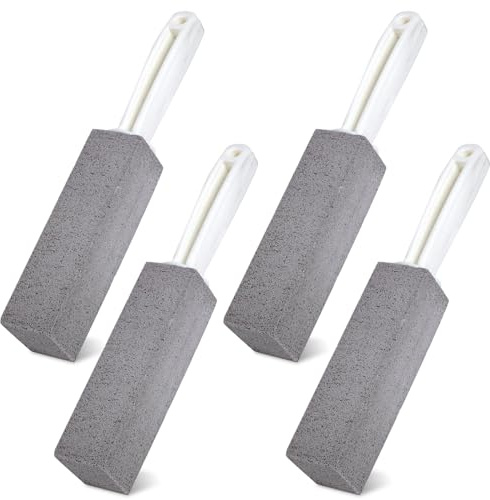 Pumice Stone for Toilet with Handle,4 Pieces Pumice Stone,Toilet Limescale Remover,Effective Limescale and Urine Remover