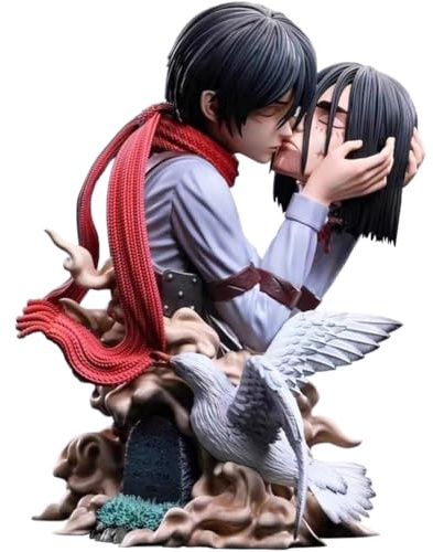 Jiumaocleu Anime Eren Jaeger byststaty figur - 22 cm Eren Jaeger statyett PVC modell samling skrivbordsdekoration present till fans
