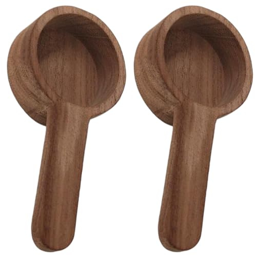 de madera 2pcs Medidas de madera Medición de 3.9 pulgadas Copa de café pequeña cucharada reutilizable para cocina Café de té azúcar Spi