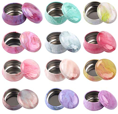 Cretvestsar 12-Pack Mini Macaron Color Candle Tins, 4x2.2cm Small Empty Metal Candle Jars with Lids, Round Candle Making Containers for DIY Wax, Gifts, Spice Storage