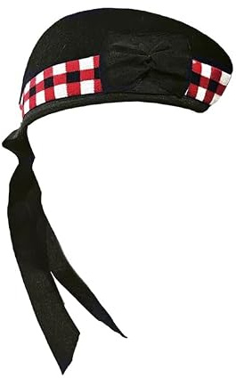 Traditional Glengarry Cap – Diced Black or Plain Black – Scottish Military & Pipe Band Hat – Wool Blend, Classic Highland Headwear