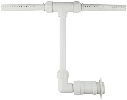 Getdoublerich Spruzzatore a cascata regolabile per piscina, doppio ugello spray per piscine interrate e fuori terra, installare la caratteristica dell'acqua in PVC, bianco