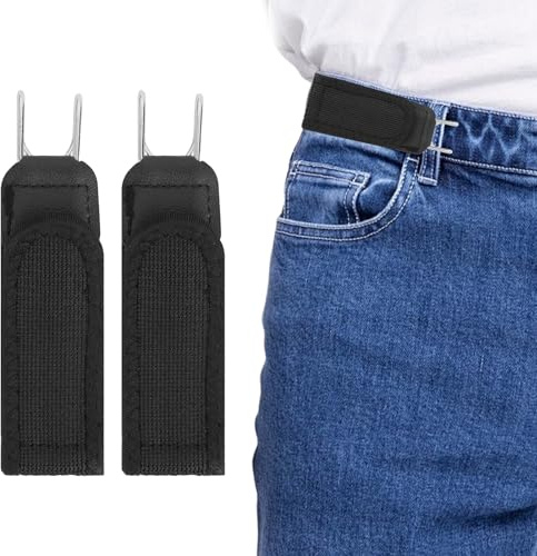 XAVURO 2 Piezas Cinturón sin Hebilla, Cinturón Invisible Hombre Ajustable, Cinturón Hombre Elástico y Mujer, Cinturón Velcro Alternativa, Cinturón Táctico para Trabajo