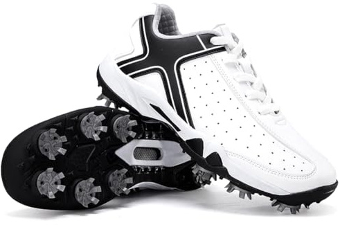 PIzrgm Zapatos de Golf Impermeables para Hombre con Clavos Profesionales Antideslizantes para Entrenamiento y Uso en Exteriores