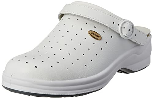 Scholl F219041065 New Bonus Clogs, Blanco, 36 EU