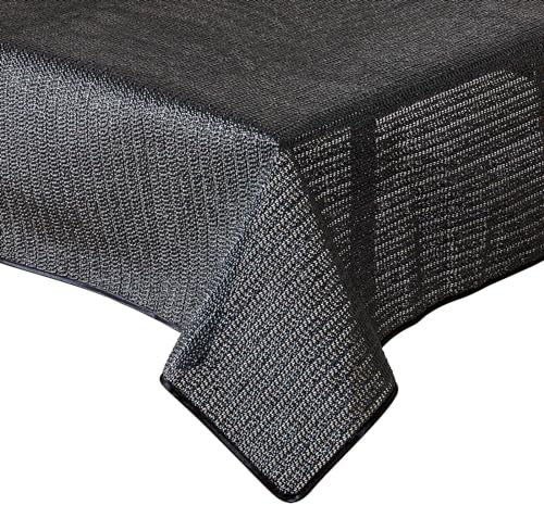 Gartentischdecke Tischdecke Weichschaummaterial rutschfest wetterfest 6 Farben (Schwarz, 140cm rund)