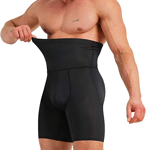 KUMAYES Boxer para Hombre Fajas Pantalones Braga Moldeadora Faja Pantalón Reductora Shapewear Lencería Pantalones con Relleno de Cadera Control de Barriga Levanta Glúteos (3XL, Negro)