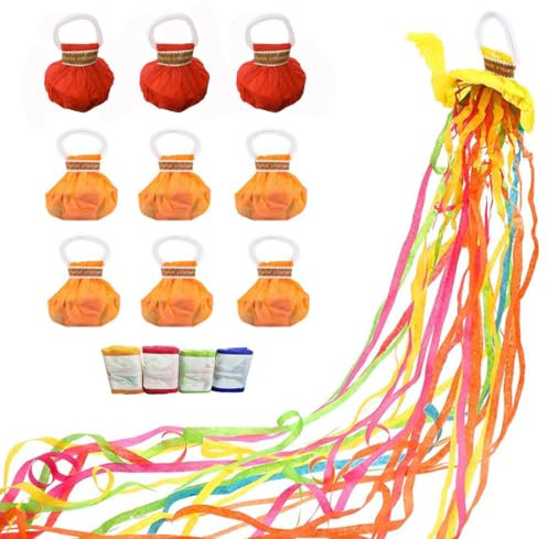 10 serpentinas coloridas para lanzar confeti sin ensuciar, para fiesta de cumpleaños, boda, graduación, escenario, espectáculos mágicos, actuaciones, festivales, celebración (color al azar)