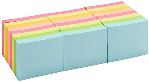 Amazon Basics Rechteckig Mini-Haftnotizen, 3.8 x 5 x 0.8 cm, 24 stück, Bunt