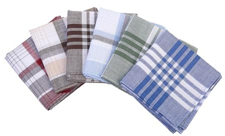 Taschentücher Herren, Baumwolle Stofftaschentücher Set, Traditionelle Taschentücher Stoff Herren Handkerchief 6 Stück