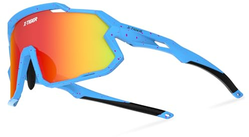 X-TIGER Occhiali da Sole Ciclismo Adatto a ragazze e ragazzi dai 6 ai 14 anni Occhiali Polarizzati per Bici MTB Bambini Ragazzi Occhiali Sportivi per Ciclismo Running UV400