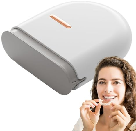 Retainer Case Box, Teeth Guard Holder, kapacitet förvaringsbehållare, rymlig inredning, fodral med ventilationshål för hållare, osynlig aligner arrangör, 9,6 x 9,8 x 1,14 tum