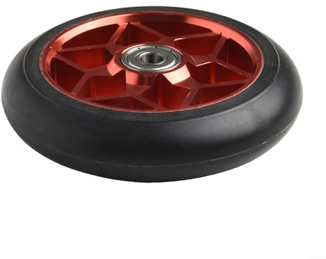 TDCuizent - Ruedas de repuesto para patinete Pro 110 mm de aleación de aluminio con rodamientos de acero de alto carbono, ruedas de repuesto para patinete de cascada, material de PU (rojo)