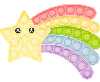 Ranzah Shooting Star Pop It Fidget Toy – Silicone Stress Relief Sensory Toy for Kids & Adults – Travel Friendly, Washable, Anxiety & Autism Relief, Family Fun Push Bubble Toy (Shooting Star)