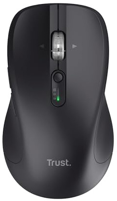 Trust Treva Mouse Wireless con Rotellina Ultra Rapida e Scorrimento Orizzontale, Bluetooth + 2.4GHz, Pulsanti Silenziosi, 85% Plastica Riciclata, Mouse Bluetooth Multi-Dispositivo per PC Mac, Nero