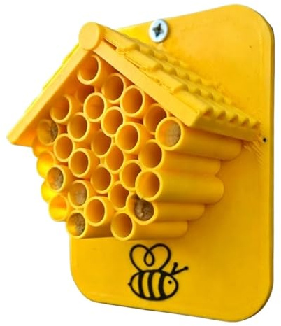 Outdoor Bee Hotel – di qualità Primme, casa solitaria con superfici in smmooth box, ripari resistenti alle intemperie, tubo per insetti, decorazione per habitat in resistente agli