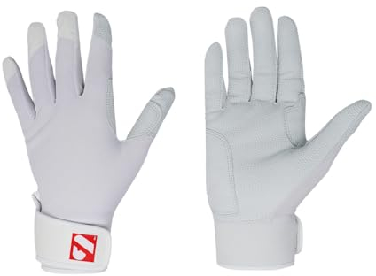 BARNETT BBG-01 Baseball Schlagmann Batting Handschuhe (Weiß, S)