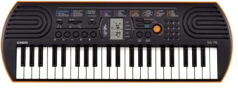 Casio SA-76 Mini-Keyboard mit 44 Tasten, schwarz orange