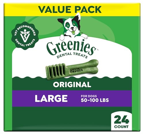 Greenies Veterinarian-Recommended Natural Dental Dog Treats, Large Size, Original Flavor, 36 oz. Pack, 24 Count