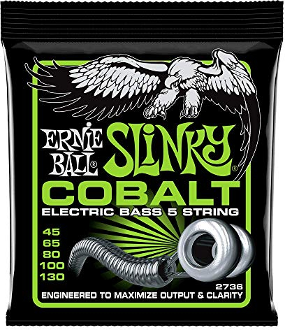 Ernie Ball Slinky Cobalt E-Bass-Saiten, für 5-Saiter, Stärke 45–130