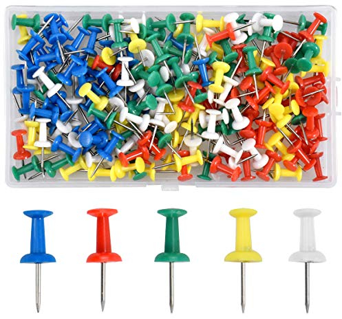 Dokpav 180PCS Mehrfarbig Reißnagel, Polster Reißzwecken, Kreativ Dekorative Reißzwecke, Reissnägel Reißbrettstifte Reißzwecken Heftzwecken, für Wandkarten, Fotos, Bulletin Board oder Kork Boards