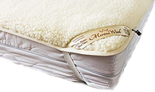 Merino Wool Diamond Unterbett Matratzenschoner Unterbetten Wolle Wool Mattress Topper Matratzenauflage (90 x 200 cm)