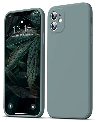 GOODVISH Hülle Kompatibel mit iPhone 11, Ultra Dünn Liquid Silicone Hülle, Kameraschutz und Bildschirmschutz, 360° Voll abgedeckte stoßfeste Handyhülle für iPhone 11 6,1 Zoll, Grün