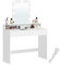 VASAGLE Dressing, LED Lights with Adjustable Brightness, Vanity with Mirror, 2 Drawers and 3 Compartments, Makeup, Modern, White RDT194T14