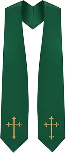 CLERKMANS Choir Stole with Crosses (Hunter)