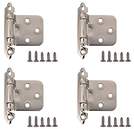 Lxoraziy Juego de 4 Self Closing Spring Cabinet Bisagra, Puertas Armarios Bisagra, 270° Bisagra de Puerta Automática con Tornillos, para Puerta del Armario y Puerta Mueble Cocina (Plata)