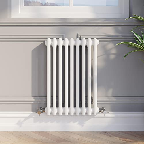 DuraTherm® 600 x 425mm White Traditional Horizontal Designer Radiator Double Column Colosseum Cast Iron Style Central Heating Panel Radiators Rad