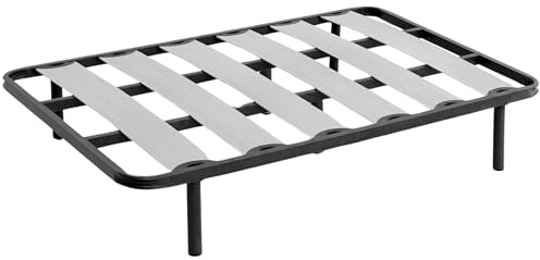 Miroytengo Somier 150x190 cm Balda Ancha, Tubo de Acero 40x30 mm, Refuerzo Central, Láminas de chopo-Flex (con 4 Patas)