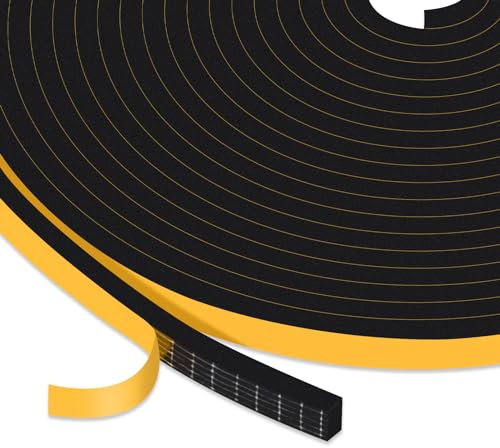 YIMIKI Burlete Puerta Entrada, Burlete Puerta, Tira Sellado Junta Espuma Aislante Acústico, para Grieta Antigolpe Resistente Buffer de Armario, Aire Acondicionado, 6mm(W) X 3mm(T), 15M