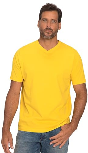 JP 1880 Herren große Größen Übergrößen Menswear L-8XL T-Shirt, Basic, V-Ausschnitt gelb 5XL 702415620-5XL
