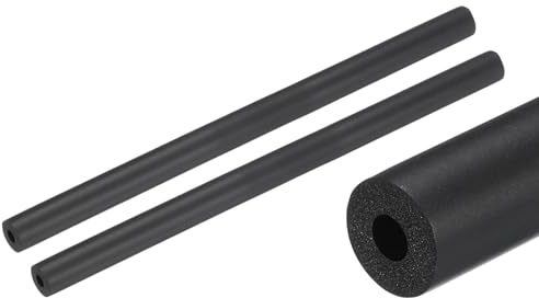 QUARKZMAN 2pcs Tubes d'Isolation de Tuyaux 25cm/10, Isolant Tuyau Caoutchouc en Mousse, Conduits Isolants ID 6mm OD 16mm pour Support Poignée Chauffage Tube Climatisation, Noir