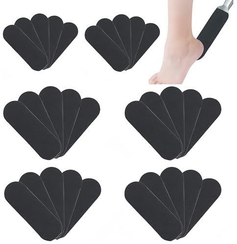 Juego de 30 limas para pies Granmagazz Pedicure, repuesto de papel de lija para piel muerta, quitacutículas, raspador de pies, papel de lija de repuesto para eliminar callos y cuidado de los pies