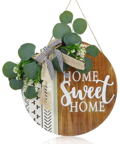 Cartello Di Benvenuto, Ghirlanda Decorativa Boho in Legno Per La Casa