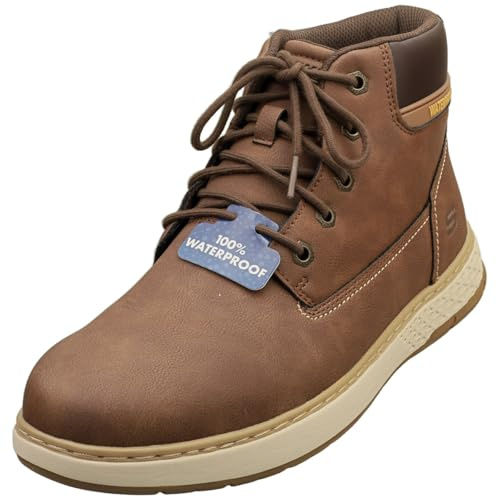 Skechers Garlan Deno - Botines para hombre, Marrón sintético, 43 EU