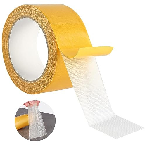 Cinta Doble Cara Extrafuerte,Cinta de Montaje Doble Cara,Nano Tape, Cinta de Malla de Tela de Doble CaraResistente para Montaje para Alfombras, Suelos, Pared, Fotos, Pósters(2.3cm*20m)
