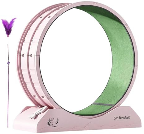 Trepis - Rueda de ejercicio para gatos de 31,5 pulgadas | Equipo de entrenamiento tranquilo para gatito | Rueda de carrera con base reforzada actualizada y pista de carreras de moqueta |