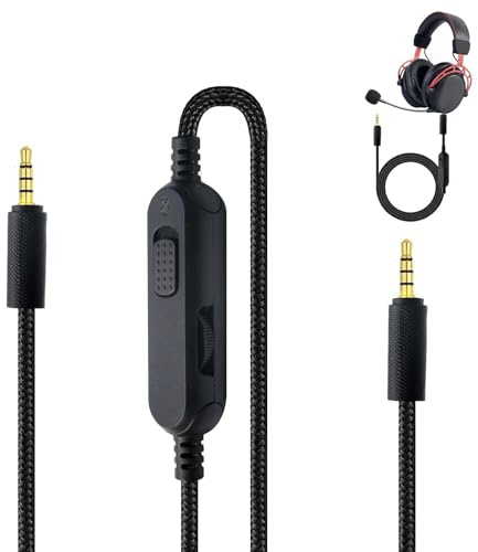 Amztour Cavo di Ricambio Compatibile Con Logitech G Pro G PRO X G233 G433 Cavo di Prolunga Audio per Cuffie Gaming Disattivazione in Linea, Controllo Volume Con Microfono 2M(Noir)