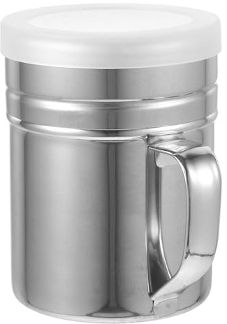 SHINEOFI Espolvoreador de Condimentos Acero Inoxidable con Mango Ergonómico Tamaño Mediano 68X95 CM Dispensador de Polvo para Azúcar Cacao y Especias Adecuado para Uso Doméstico en