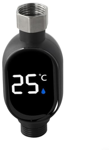 LED-Dusch-/Badethermometer mit Celsius-Digitalanzeige und farbcodierter Anzeige, 1,27 cm Edelstahl-Schnittstelle für die Sicherheit des Badezimmers (A)